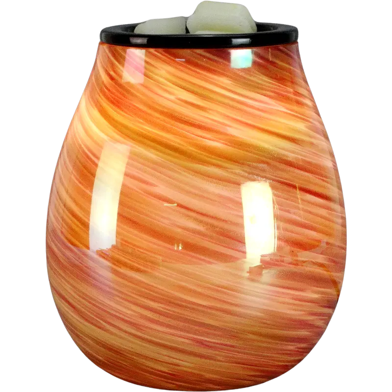 Green-Life liuli glass wax melter lamp GF24ET413E14 featuring artistic glass craftsmanship and warm light diffusion for premium fragrance collections.