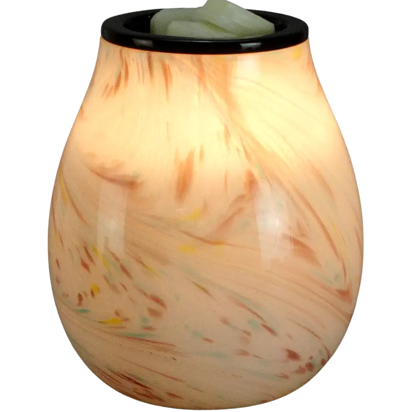 Green-Life liuli glass wax melter lamp GF24ET416E14 featuring artistic glass craftsmanship and warm light diffusion for premium fragrance collections.