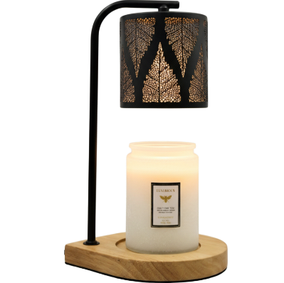 Green-Life metal candle warmer lamp G25WL15E25 with fabric coated shade, offering soft lighting effect for bedroom and lifestyle candle fragrance collections.