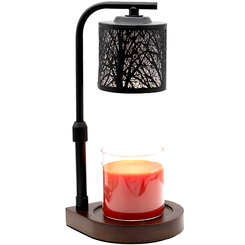 Green-Life metal candle warmer lamp GF2226E41 with cutout shade design, creating patterned light effects while melting wax for decorative candle collections.