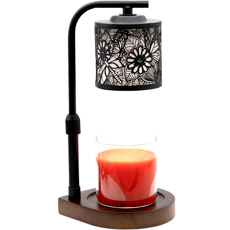 Green-Life metal candle warmer lamp GF2226E42 with cutout shade design, creating patterned light effects while melting wax for decorative candle collections.