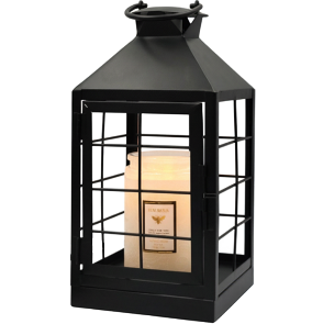 Green-Life metal candle warmer lamp GF25W13E43 in lantern shape, combining portable design and decorative lighting for candle fragrance collections.