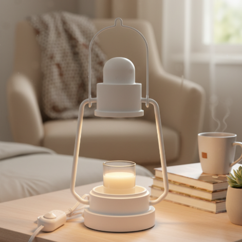 Green-Life metal candle warmer lamp GF25WL14E43 in lantern shape, combining portable design and decorative lighting for candle fragrance collections.