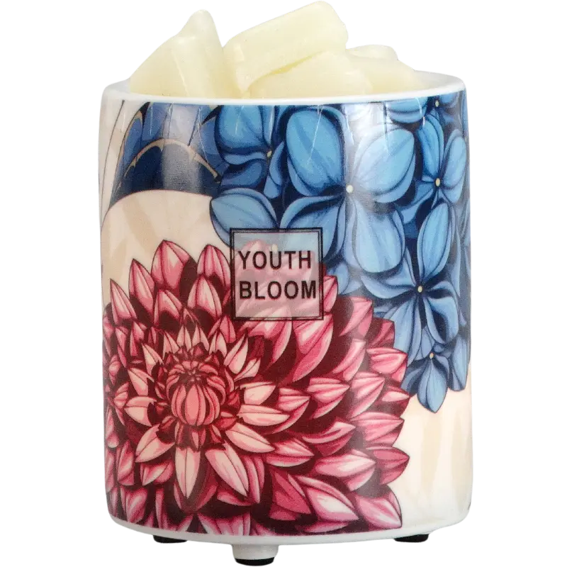 Green-Life compact porcelain tart warmer GF24EP392E13 with USB powered system and LED Night light, designed for low voltage operation and portable desktop fragrance applications for private label and OEM programs.