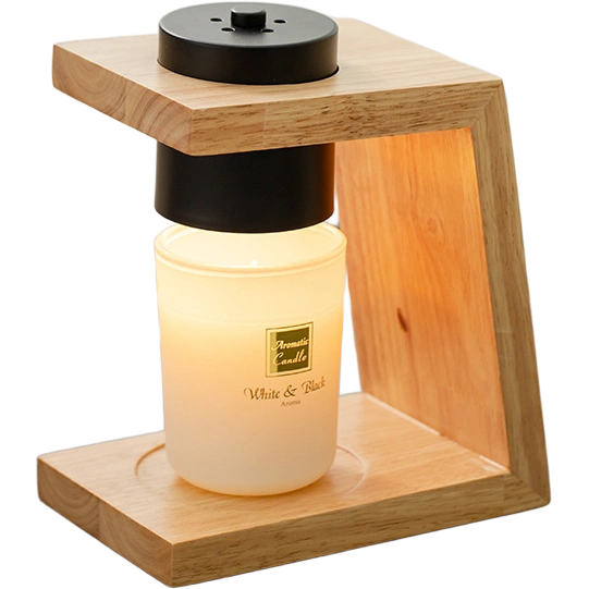 Green-Life wood candle warmer lamp GF2265E132 with simple modern structure, designed for warm natural style candle collections and private label fragrance programs.