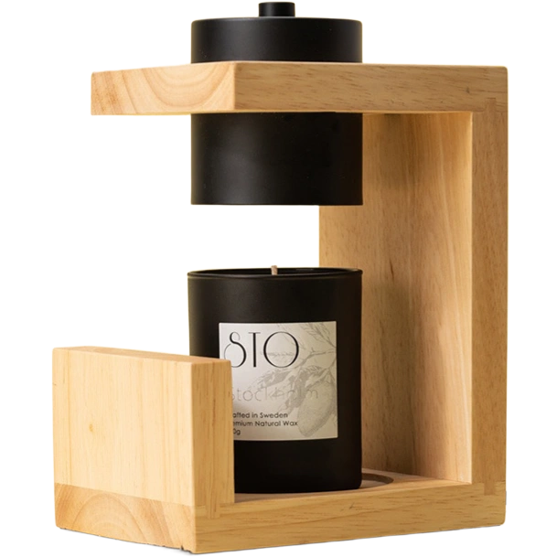 Green-Life wood candle warmer lamp GF2266E132 with simple modern structure, designed for warm natural style candle collections and private label fragrance programs.