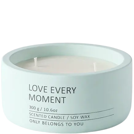 Green-Life cement candle jar GF25CJ038 featuring text and quote elements, designed for bold message-driven fragrance products and brand storytelling collections.