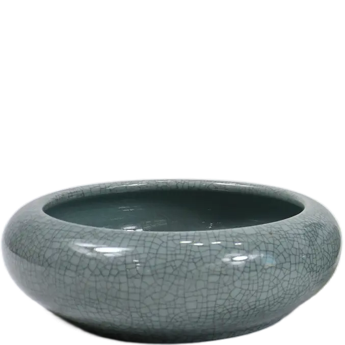 Green-Life ceramic candle jar GF25CJ077 with crackle glaze finish, offering vintage texture and distinctive surface effect for premium fragrance collections.