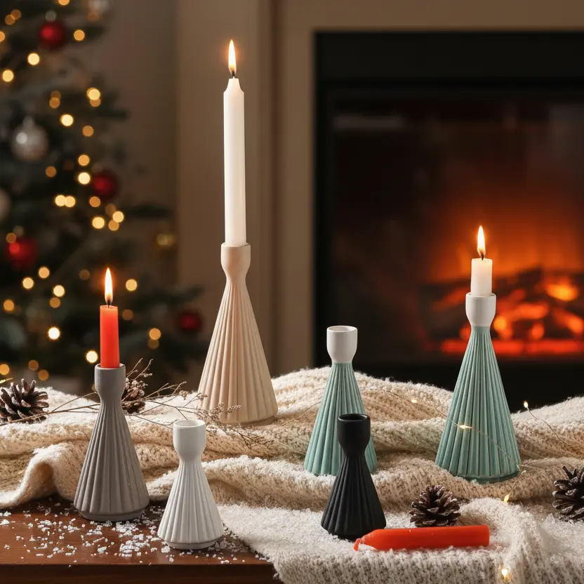 Green-Life ceramic candle stick holder GF25CH876 with matte glaze finish, designed for modern minimalist candle brands and consistent OEM production.