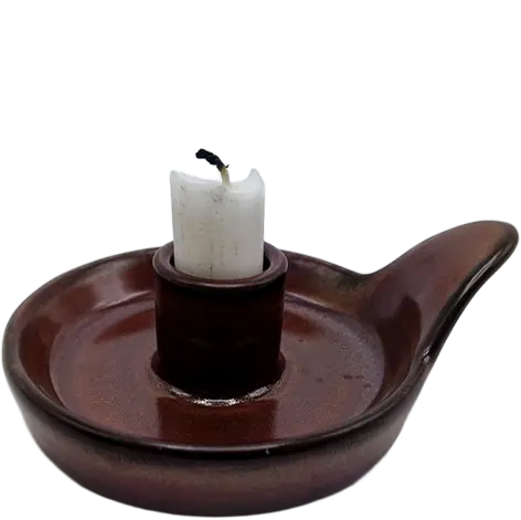 Green-Life ceramic candle stick holder GF25CH970 with kiln change glaze, featuring unique reactive finishes for artistic and high-value candle collections.