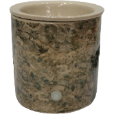 Green-Life ceramic tart warmer GF24ET1004E14 with decal decoration, designed for detailed pattern application and stable mass production in OEM fragrance programs.