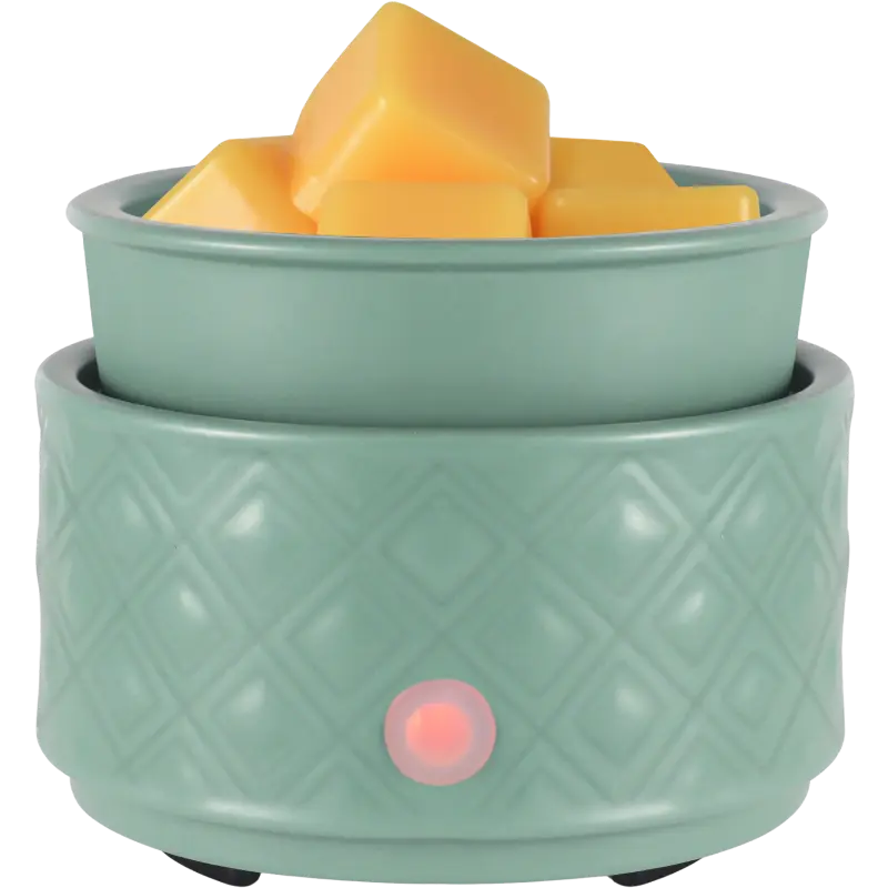 Green-Life ceramic tart warmer GF24ET1111E39 with color glaze finish, developed for scalable OEM production and diverse fragrance collections for private label brands.