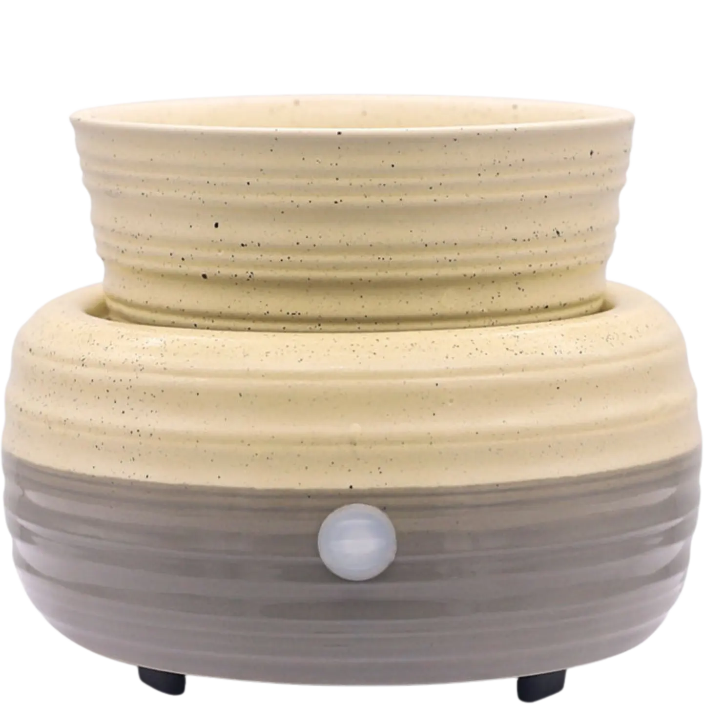 Green-Life ceramic tart warmer GF24ET1126E1 with kiln change glaze, featuring unique reactive finish for differentiated fragrance collections and artistic product lines.
