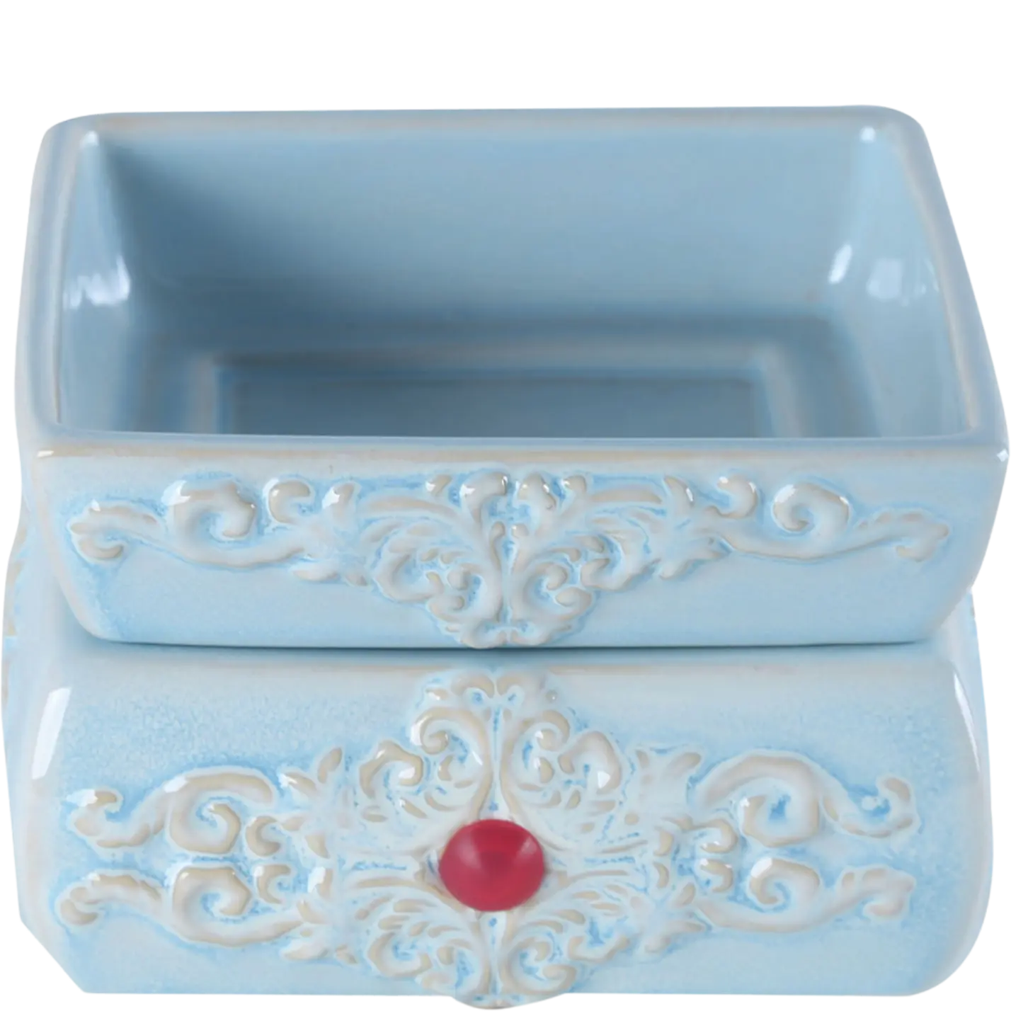 Green-Life ceramic tart warmer GF24ET1191E1 with kiln change glaze, featuring unique reactive finish for differentiated fragrance collections and artistic product lines.