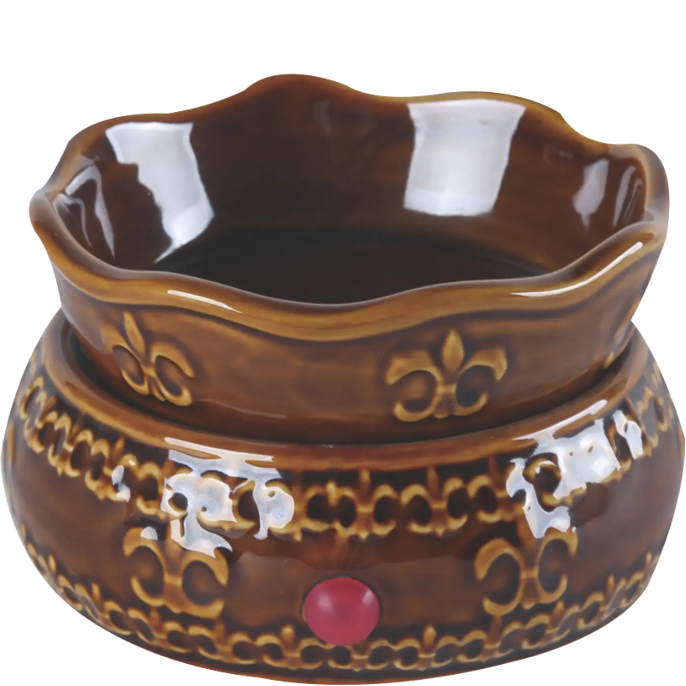Green-Life ceramic tart warmer GF24ET1193E1 with kiln change glaze, featuring unique reactive finish for differentiated fragrance collections and artistic product lines.