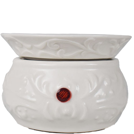Green-Life ceramic tart warmer GF24ET1378E13 with kiln change glaze, featuring unique reactive finish for differentiated fragrance collections and artistic product lines.