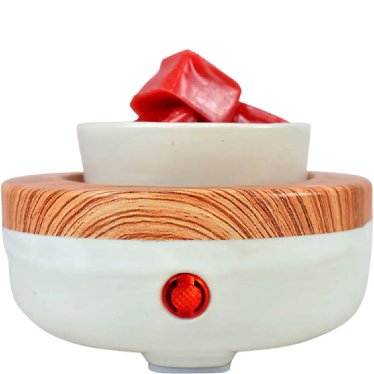 Green-Life ceramic tart warmer GF24ET1385E13 with water transfer print, enabling complex surface patterns for customized fragrance collections and private label programs.
