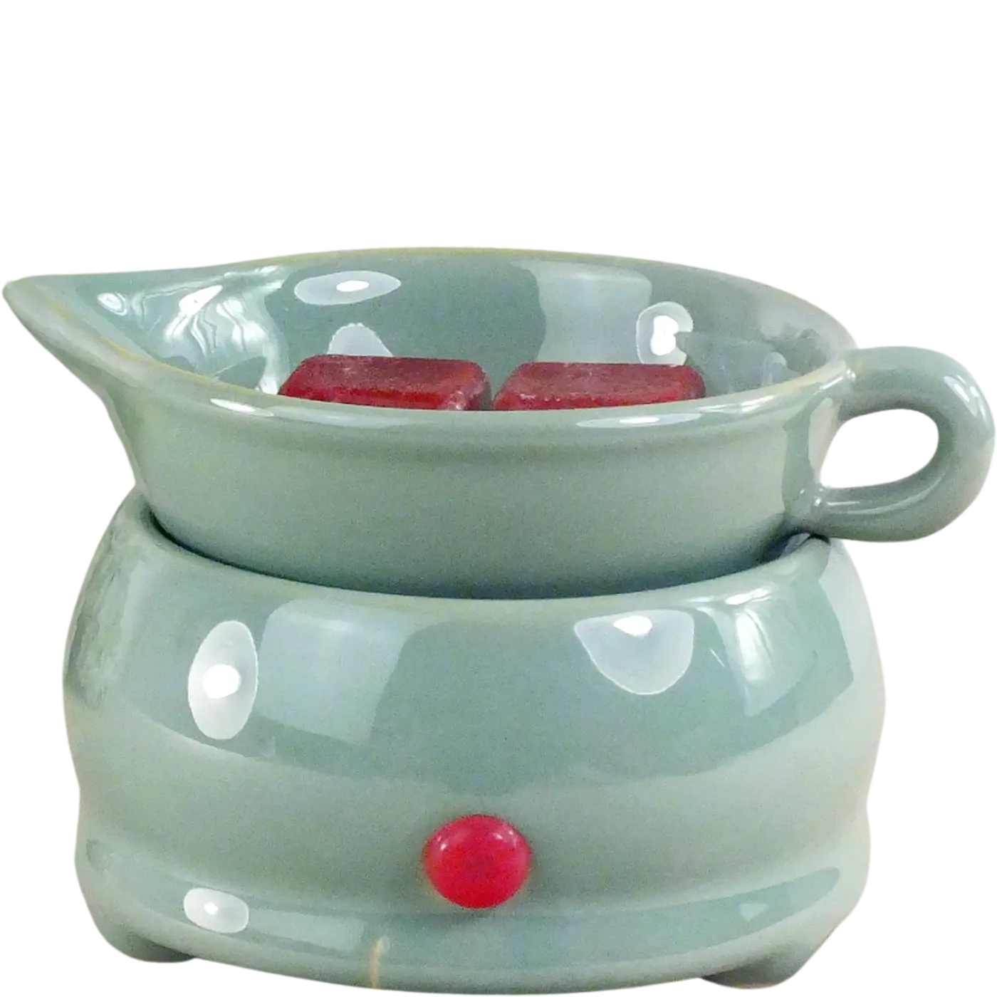 Green-Life ceramic tart warmer GF24ET1467E1 with kiln change glaze, featuring unique reactive finish for differentiated fragrance collections and artistic product lines.