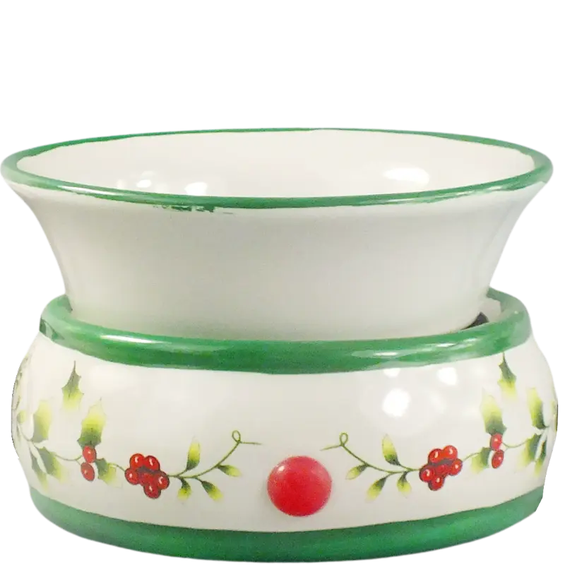 Green-Life ceramic tart warmer GF24ET1480E14 with holiday and seasonal design, developed for festive fragrance collections and promotional OEM programs.