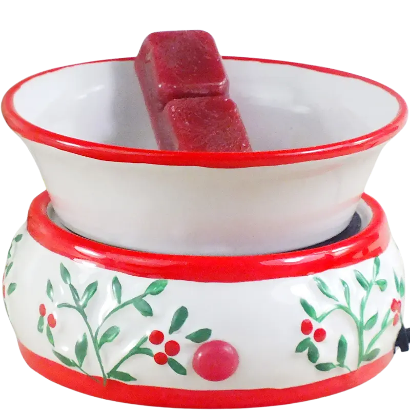 Green-Life ceramic tart warmer GF24ET1481E14 with holiday and seasonal design, developed for festive fragrance collections and promotional OEM programs.