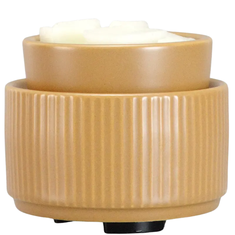 Green-Life ceramic tart warmer GF24ET401E14 with color glaze finish, developed for scalable OEM production and diverse fragrance collections for private label brands.