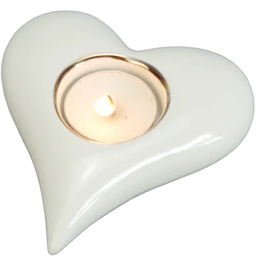 Green-Life ceramic tealight holder GF61818CJC26 with Valentine theme, designed for romantic candle collections and seasonal promotional programs.