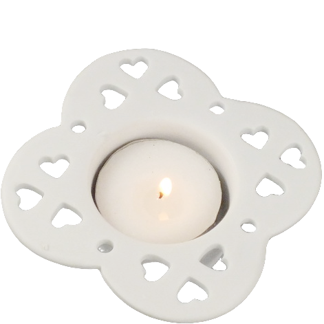 Green-Life white porcelain tealight holder GKC1945C14 offering clean and refined appearance, ideal for minimalist and premium candle brands.