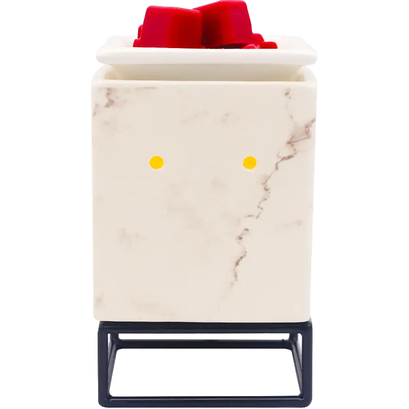 Green-Life ceramic wax melter lamp GF24EB1065E14 with decal decoration using LED and PTC heating system, suitable for US and EU markets with safe and compliant wax melting solutions.