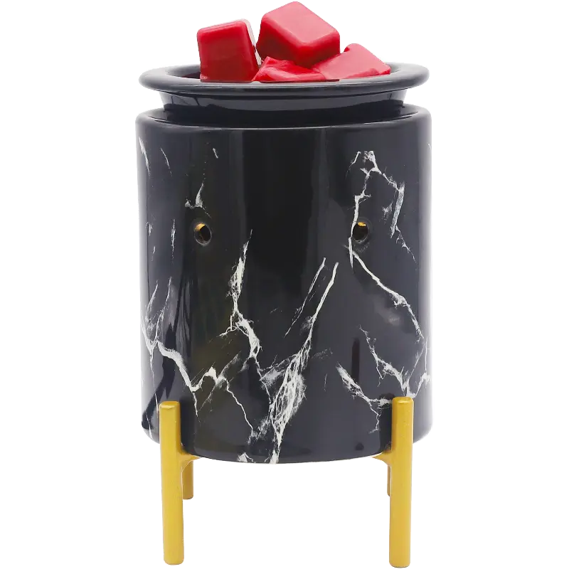 Green-Life ceramic wax melter lamp GF24EB1068E14 with decal decoration using LED and PTC heating system, suitable for US and EU markets with safe and compliant wax melting solutions.