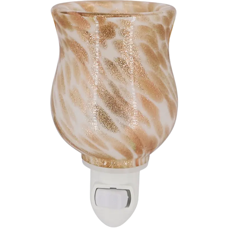 Green-Life liuli glass plug-in wax warmer GF24EP1131E14 featuring artistic glass finish and warm glow, designed for boutique fragrance collections and decorative lighting products.