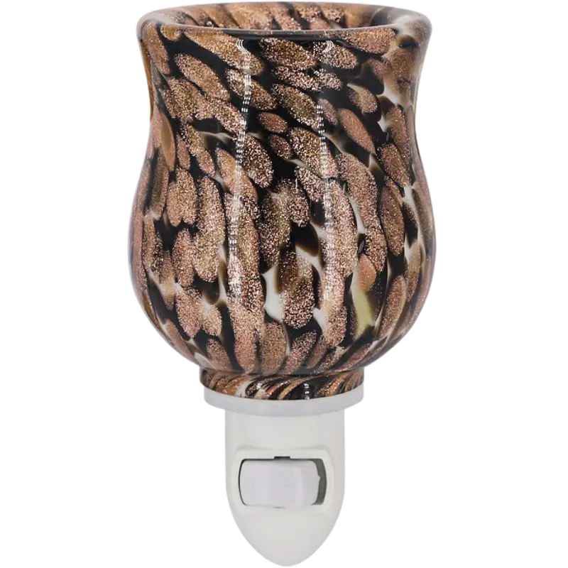 Green-Life liuli glass plug-in wax warmer GF24EP1132E14 featuring artistic glass finish and warm glow, designed for boutique fragrance collections and decorative lighting products.