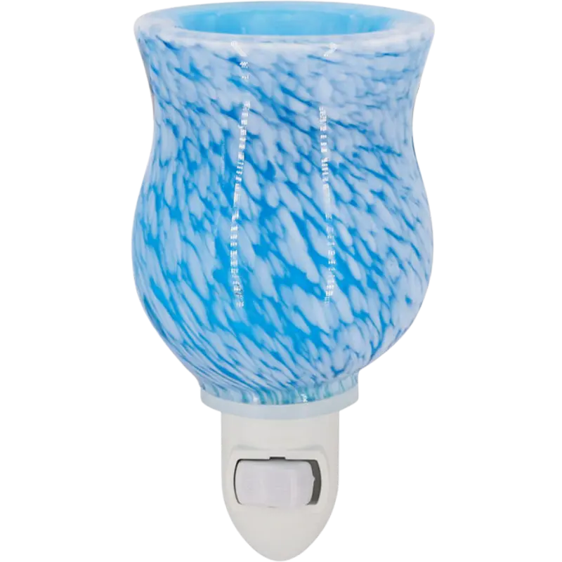 Green-Life liuli glass plug-in wax warmer GF24EP1133E14 featuring artistic glass finish and warm glow, designed for boutique fragrance collections and decorative lighting products.