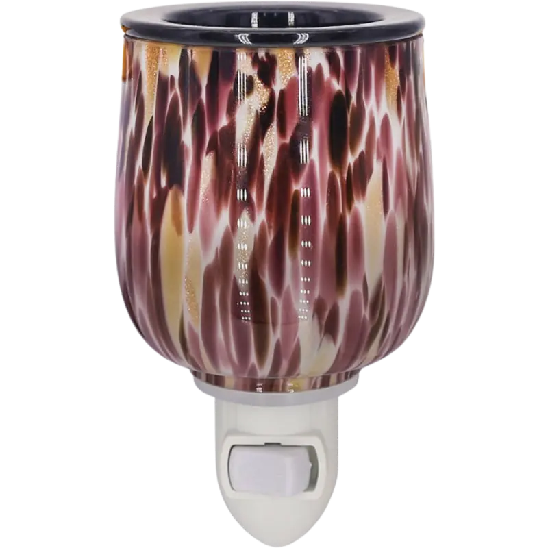 Green-Life liuli glass plug-in wax warmer GF24EP1134E14 featuring artistic glass finish and warm glow, designed for boutique fragrance collections and decorative lighting products.