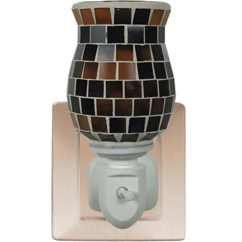 Green-Life mosaic glass plug-in wax warmer GF24EP1447E13 combining decorative lighting and wax melting, suitable for fragrance gift markets and night light retail programs.