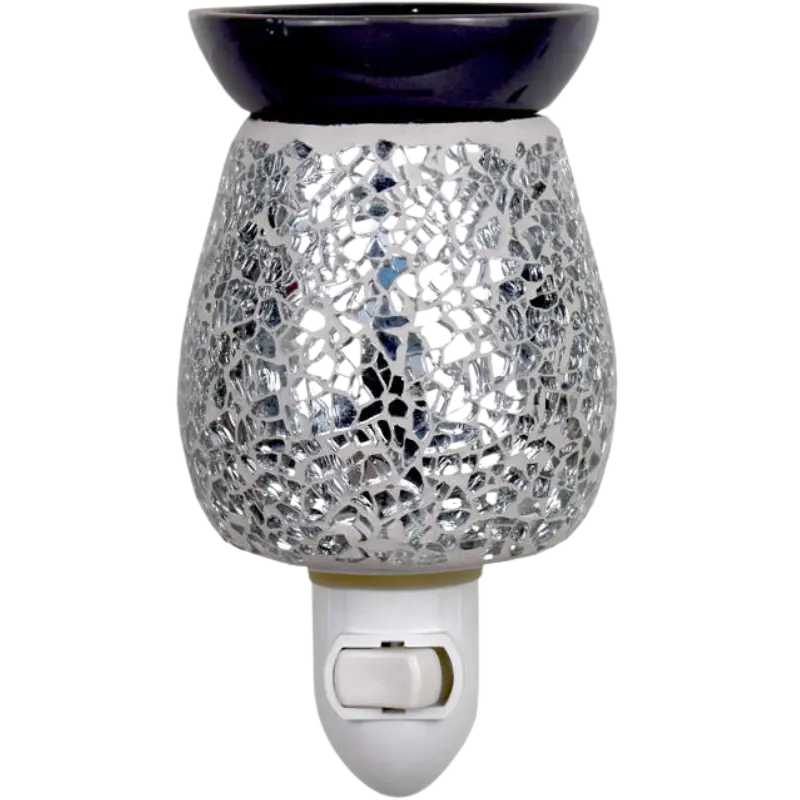 Green-Life mosaic glass plug-in wax warmer GF24EP1455E13 combining decorative lighting and wax melting, suitable for fragrance gift markets and night light retail programs.