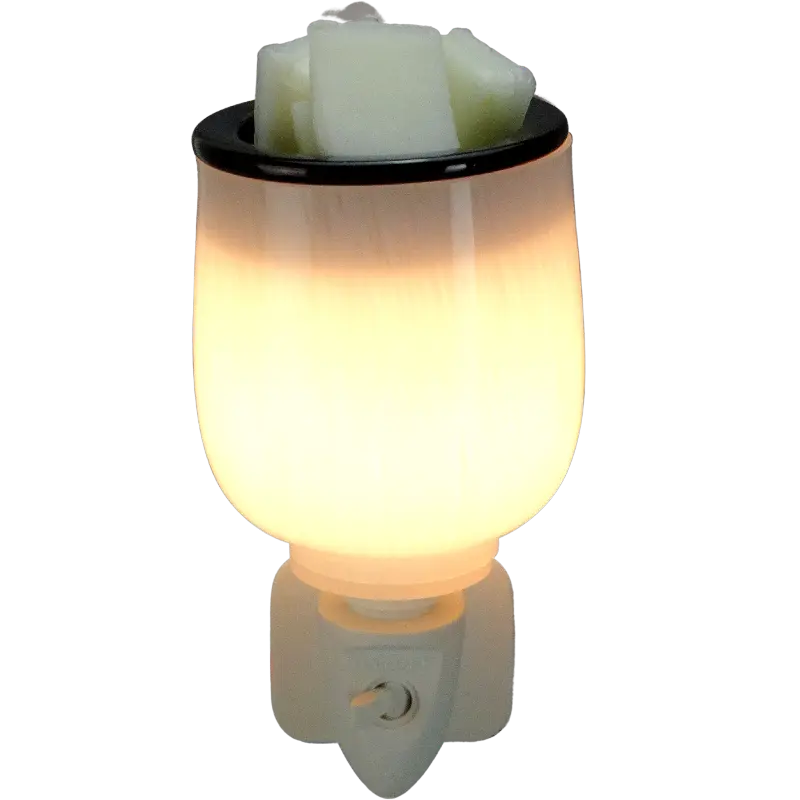 Green-Life liuli glass plug-in wax warmer GF24ET418E14 featuring artistic glass finish and warm glow, designed for boutique fragrance collections and decorative lighting products.