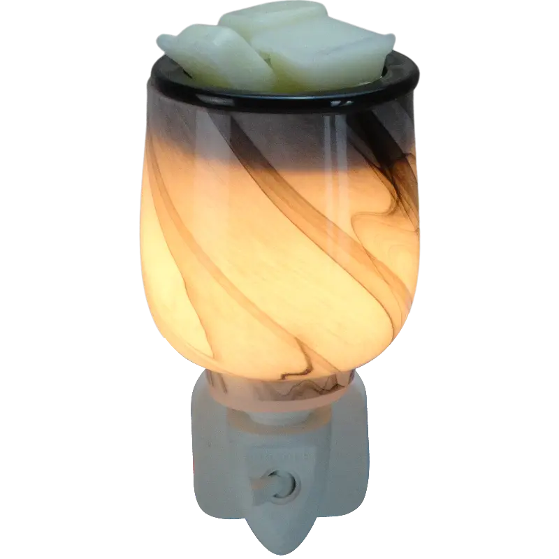 Green-Life liuli glass plug-in wax warmer GF24ET420E14 featuring artistic glass finish and warm glow, designed for boutique fragrance collections and decorative lighting products.
