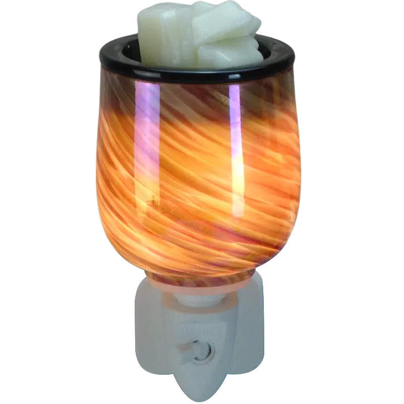 Green-Life liuli glass plug-in wax warmer GF24ET517E14 featuring artistic glass finish and warm glow, designed for boutique fragrance collections and decorative lighting products.