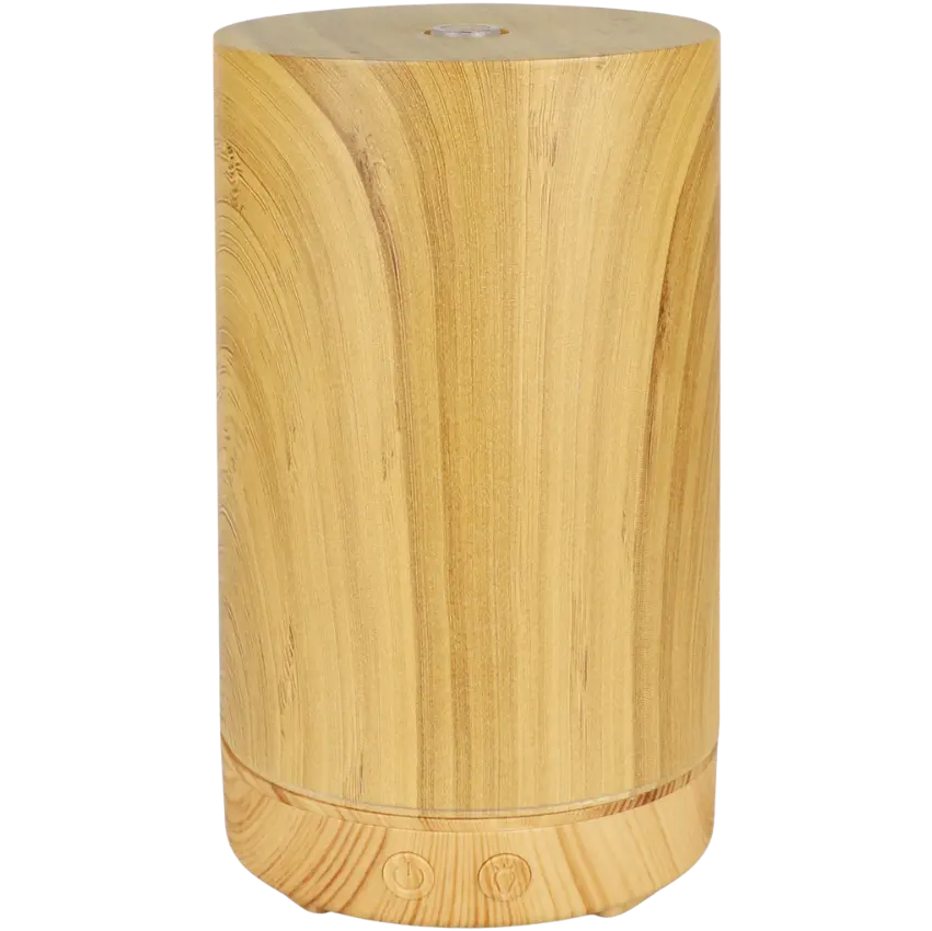 Green-Life plastic ultrasonic diffuser GF24EA035E22 with wood grain finish, combining natural wood aesthetics with modern aroma diffusion technology.