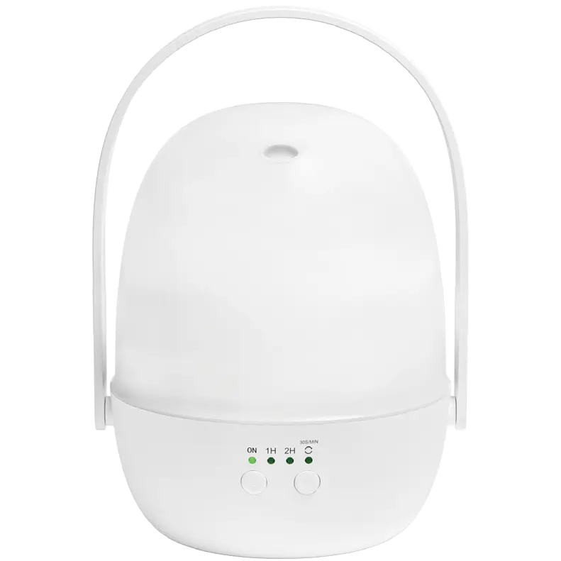 Green-Life plastic ultrasonic diffuser GF25EA1807-1E43 with lantern shape design, creating warm ambient lighting while delivering ultrasonic aroma diffusion for decorative home fragrance products.