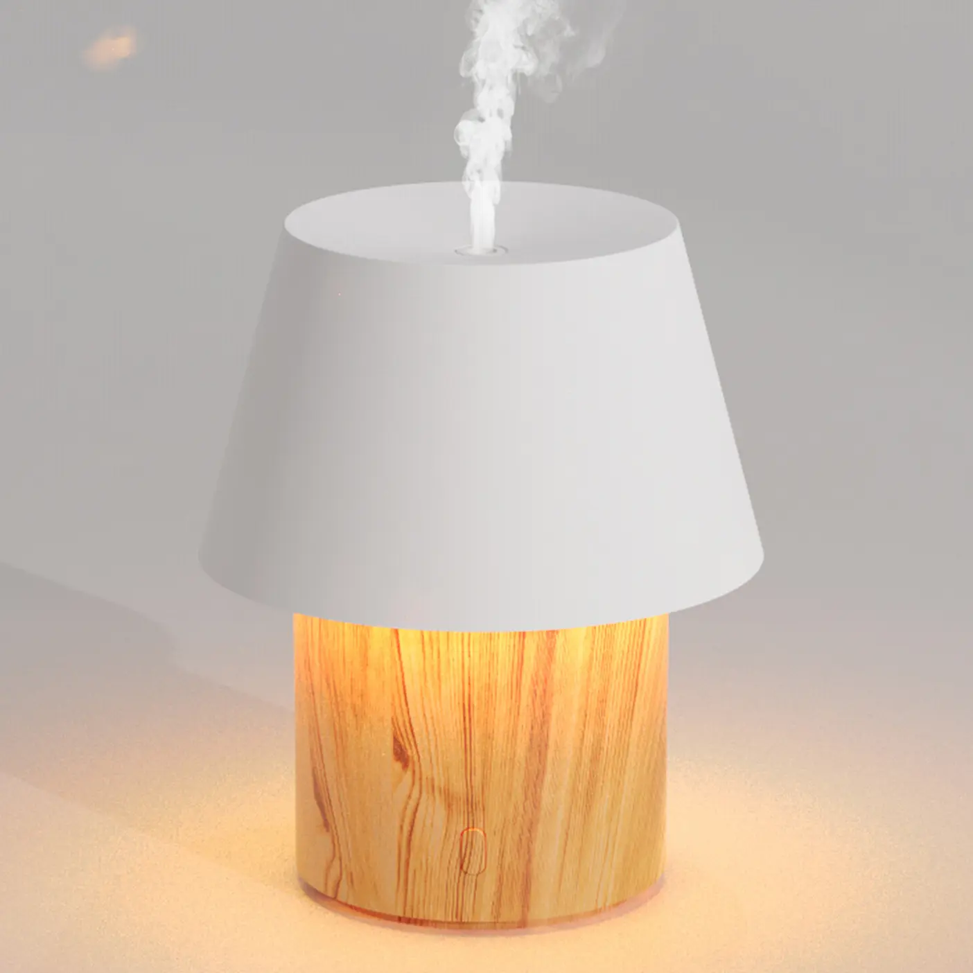 Green-Life plastic ultrasonic diffuser GF25EA994 designed as a table lamp 2-in-1, combining ambient lighting with aroma diffusion, suitable for home fragrance brands and private label diffuser collections.