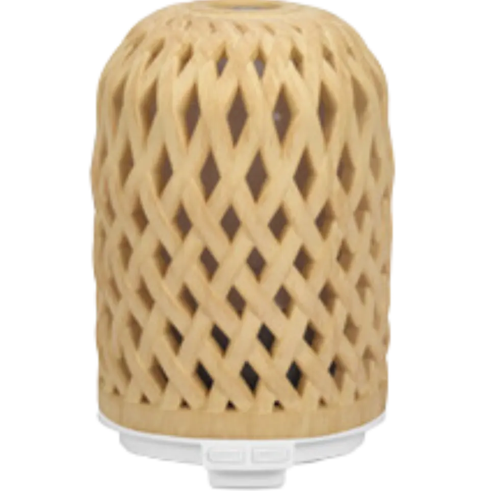 Green-Life polyresin ultrasonic diffuser GF24EA642E30 with textured surface patterns, combining carved decorative finishes with ultrasonic aroma diffusion for decorative fragrance lines.
