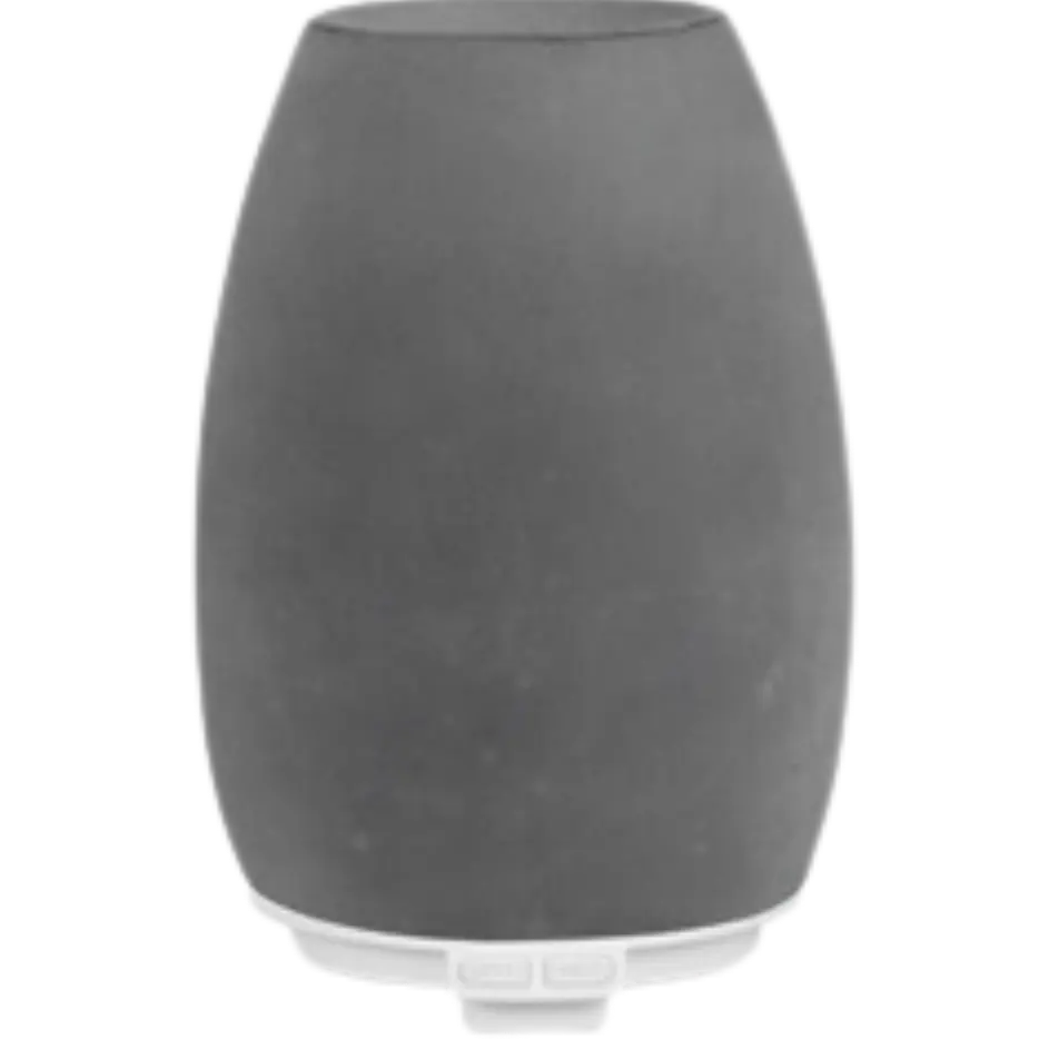 Green-Life polyresin ultrasonic diffuser GF24EA644E30 with cement grey finish, offering minimalist industrial style aroma diffusion for contemporary fragrance brands.