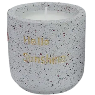 Green-Life cement candle jar GF25CJ111 with terrazzo effect, combining durable material and modern texture for contemporary fragrance collections.