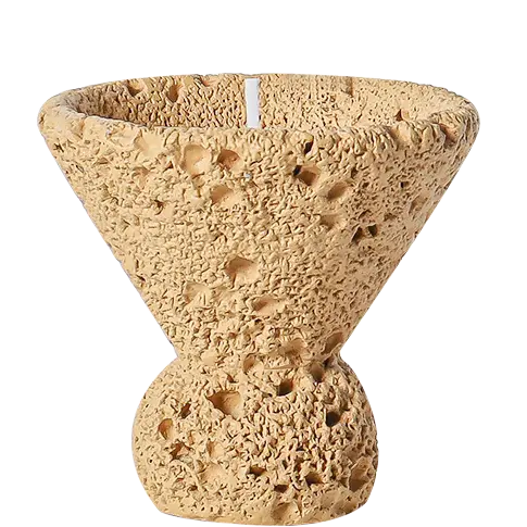 Green-Life cement candle jar GF25IB179 with stone texture surface, inspired by raw mineral finishes for natural and rugged fragrance product lines.