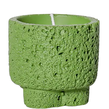 Green-Life cement candle jar GF25IB184 with stone texture surface, inspired by raw mineral finishes for natural and rugged fragrance product lines.