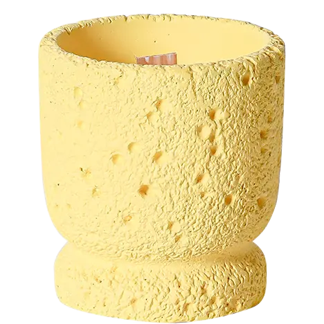 Green-Life cement candle jar GF25IB187 with stone texture surface, inspired by raw mineral finishes for natural and rugged fragrance product lines.