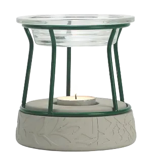 Green-Life ceramic oil burner GL24CO626C with bamboo frame structure designed for stable heat support and natural style fragrance product lines for private label and retail programs.