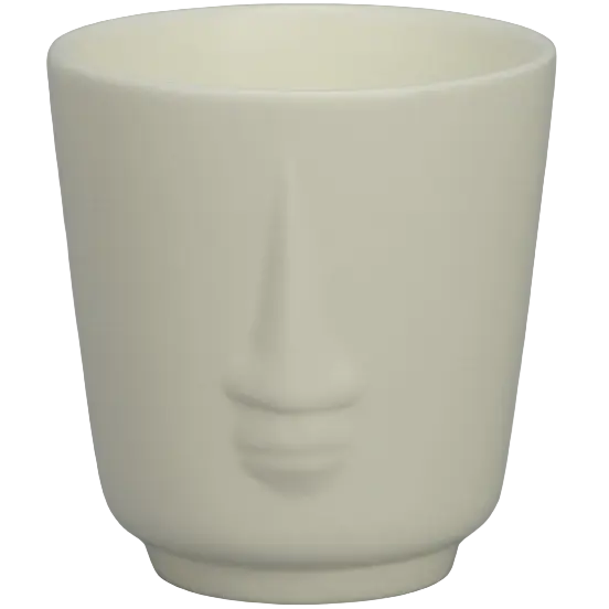 Green-Life ceramic candle jar GF161C102 with sculptural design such as face-inspired forms, developed for modern home décor fragrance collections and design-driven brands.