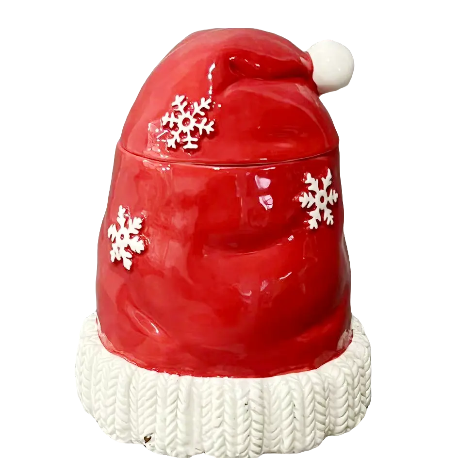 Green-Life ceramic candle jar GF25CJ072 with holiday and seasonal themes, supporting festive fragrance collections and promotional OEM candle programs.
